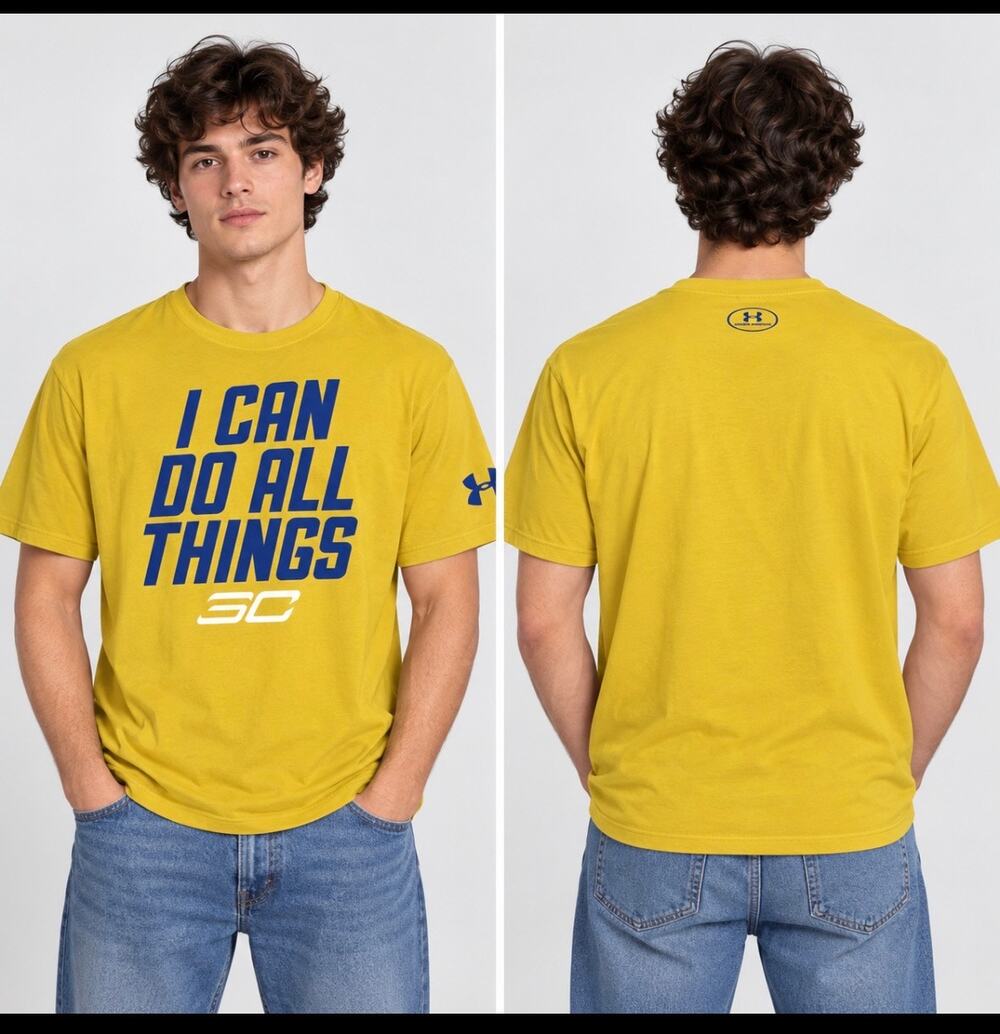 Under Armour Stephen Curry I Can Do All Things T-Shirt Yellow Gold Men’s L